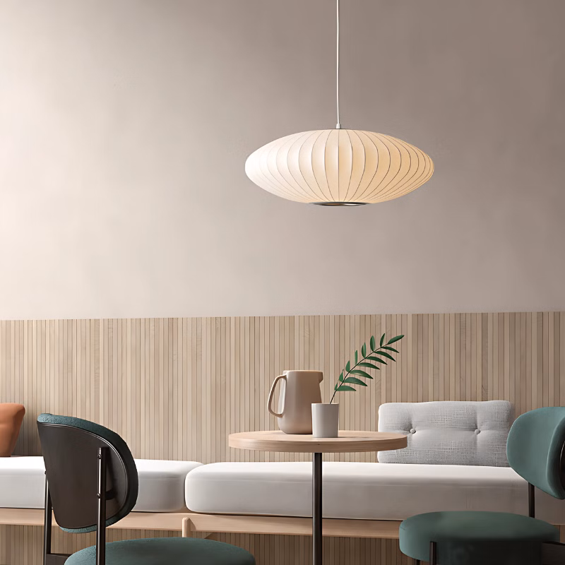 Suspension luminaire zen en voile textile