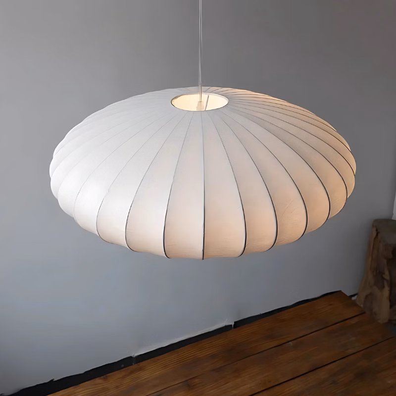 Suspension luminaire zen en voile textile